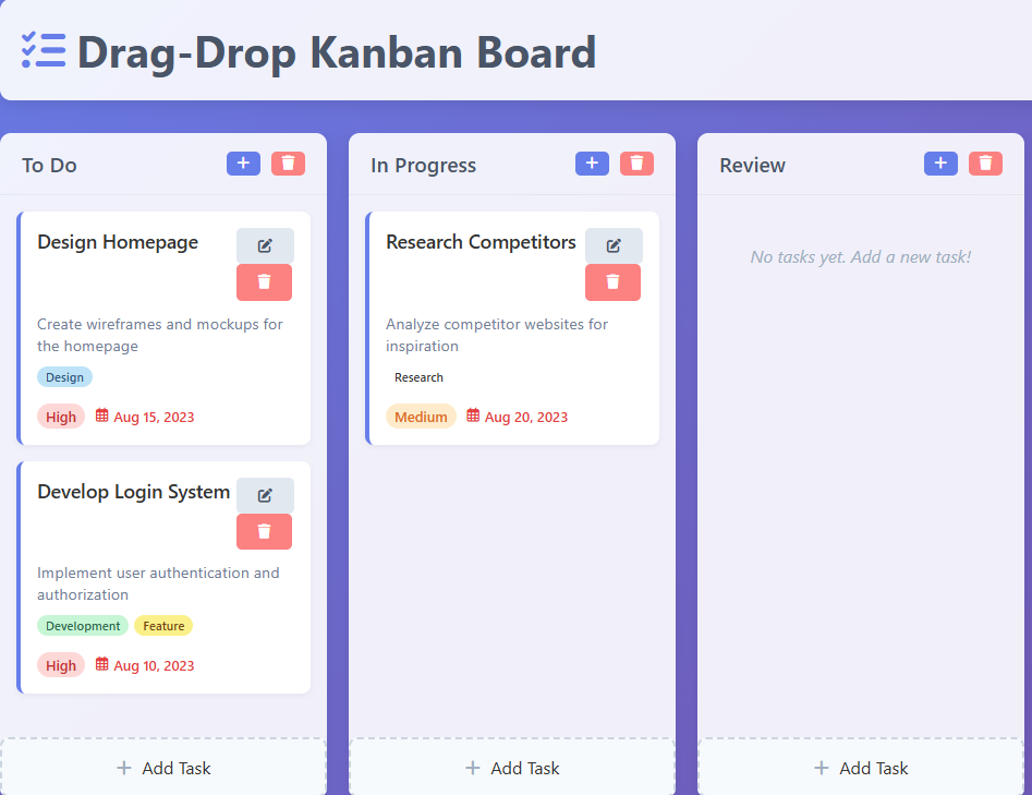 kanban Board Free Online Game